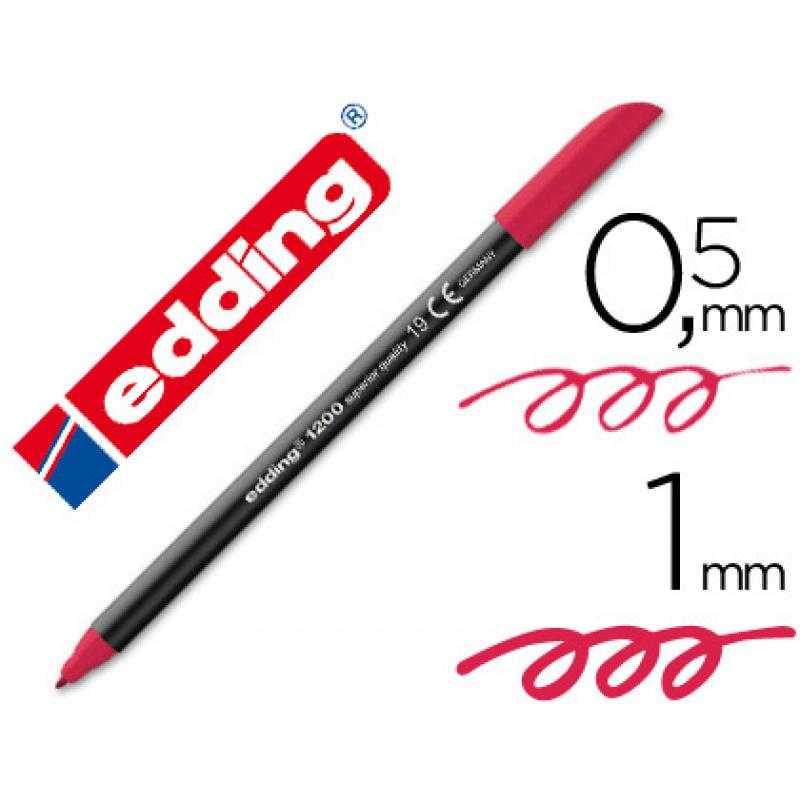 Rotulador edding punta fibra 1200 carmín n. 19 -punta redonda 0.5 mm