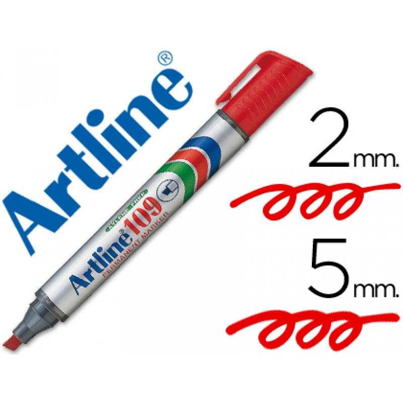 Rotulador artline marcador permanente 109 rojo -punta biselada
