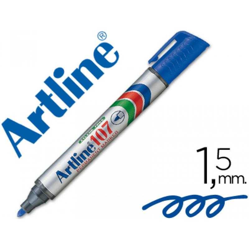 Rotulador artline marcador permanente 107 azul -punta redonda