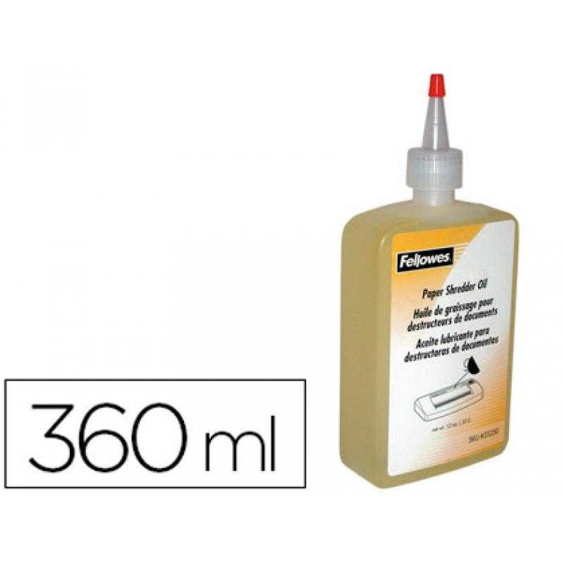 Aceite lubricante fellowes para destructora de documentos360 ml.