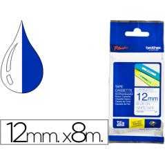 Cinta brother tze-233 blanco-azul 12mm longitud 8 mt