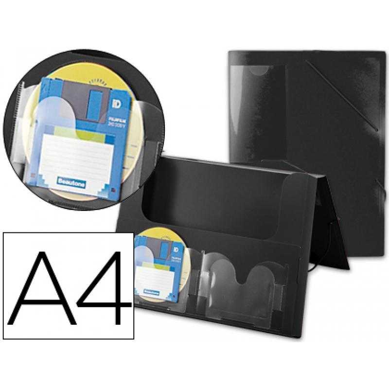 Carpeta liderpapel portadocumentos 36905 polipropileno din a4 negra lomo 50 mm