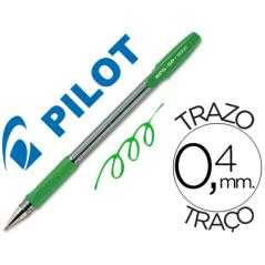 Bolígrafo pilot bps-gp verde -sujecion de caucho -tinta base de aceite -con capuchón