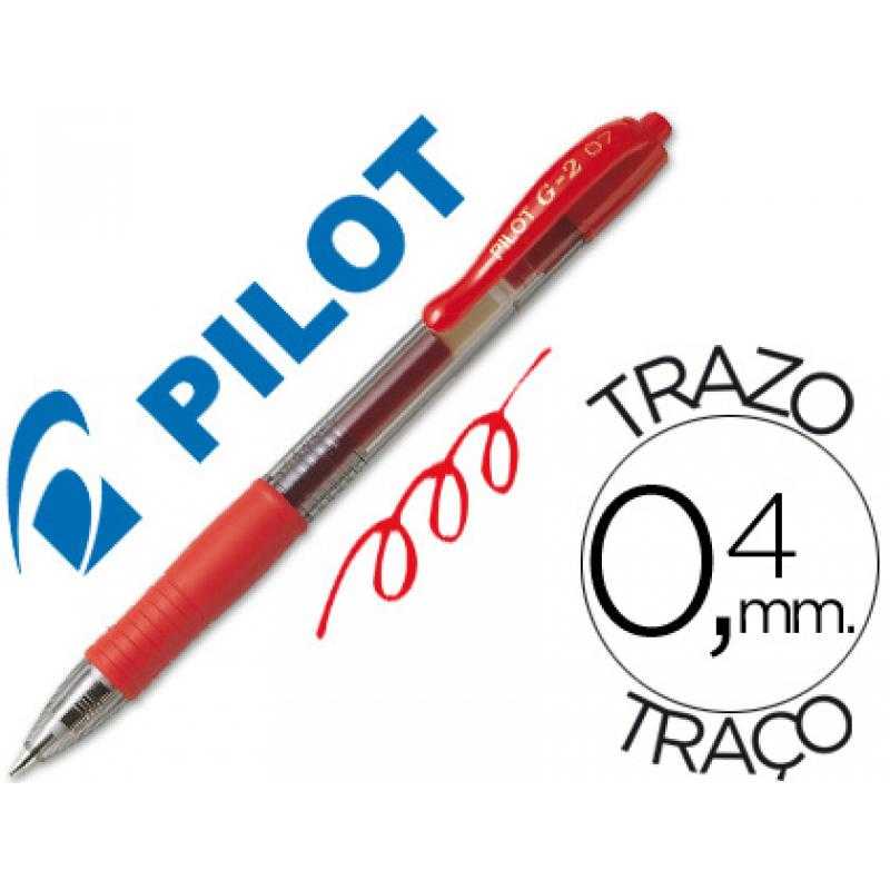 Bolígrafo pilot g-2 rojo tinta gel -retráctil -sujecion de caucho