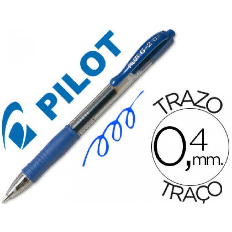 Bolígrafo pilot g-2 azul tinta gel -retráctil -sujecion de caucho