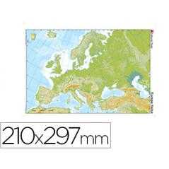 Mapa mudo color din a4 europa -fisico