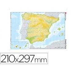 Mapa mudo color din a4 españa -fisico