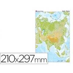 Mapa mudo color din a4 asia -fisico