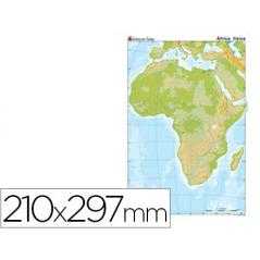 Mapa mudo color din a4 africa -fisico