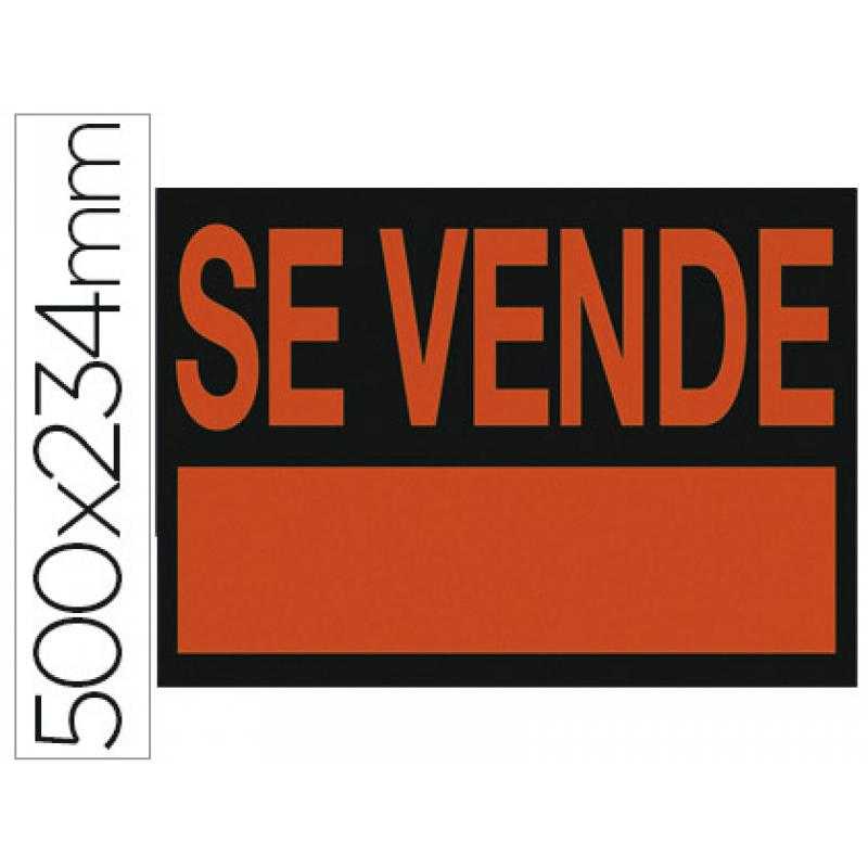Cartel plástico "se vende" rojo fluorescente -500x234 mm