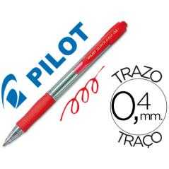 Bolígrafo pilot super grip rojo retráctil sujecion de caucho tinta base de aceite