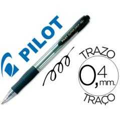 Bolígrafo pilot super grip negro retráctil sujecion de caucho tinta base de aceite