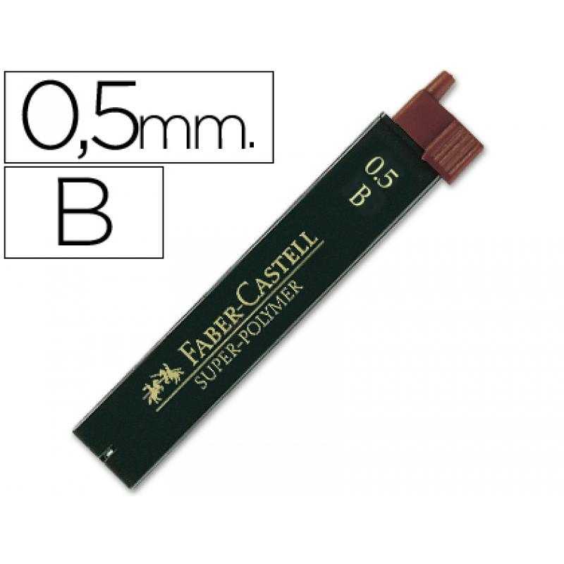Minas faber grafito 9065 0,5 mm b -estuche de 12 minas