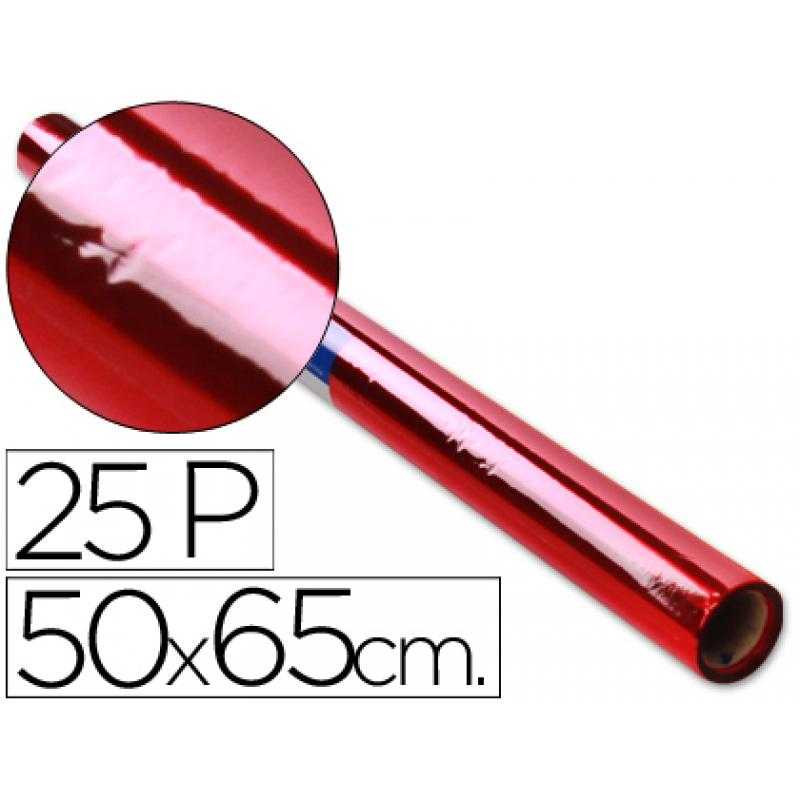 Papel celofán rollo trepado rojo -25 hojas de 50x65 cm