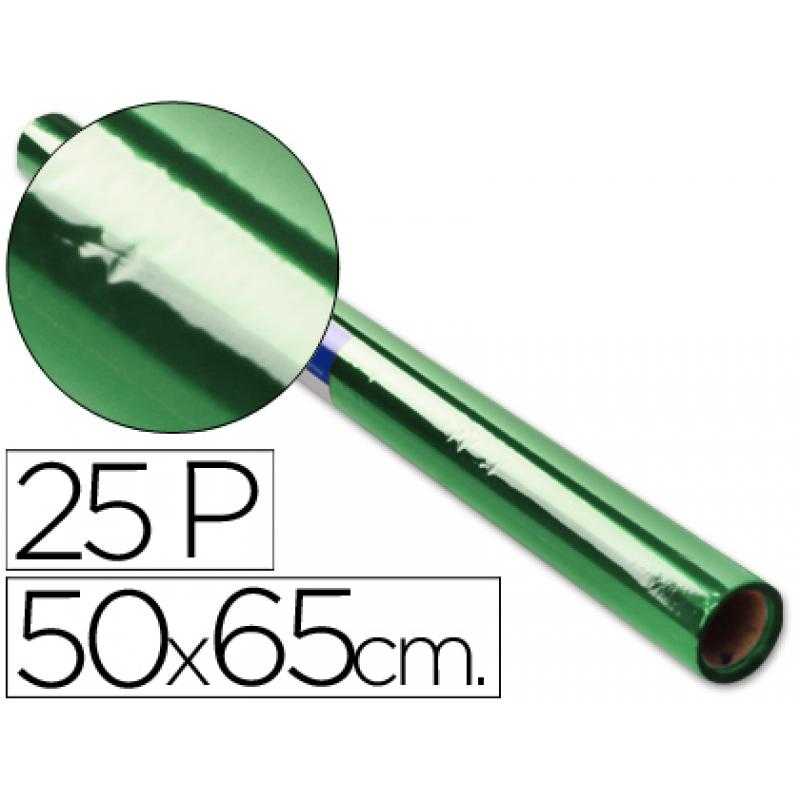 Papel celofán rollo trepado verde -25 hojas de 50x65 cm
