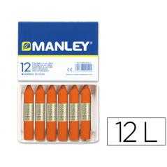 Lápices cera manley unicolor naranja -caja de 12 n.6