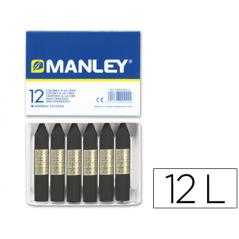 Lápices cera manley unicolor negro -caja de 12 n.30