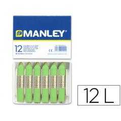 Lápices cera manley unicolor verde amarillento -caja de 12 n.22