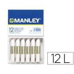 Lápices cera manley unicolor blanco -caja de 12 n.1