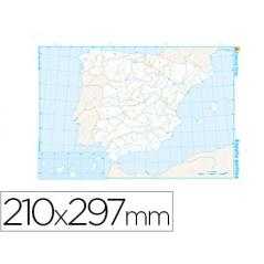 Mapa mudo b/n din a4 españa -politico