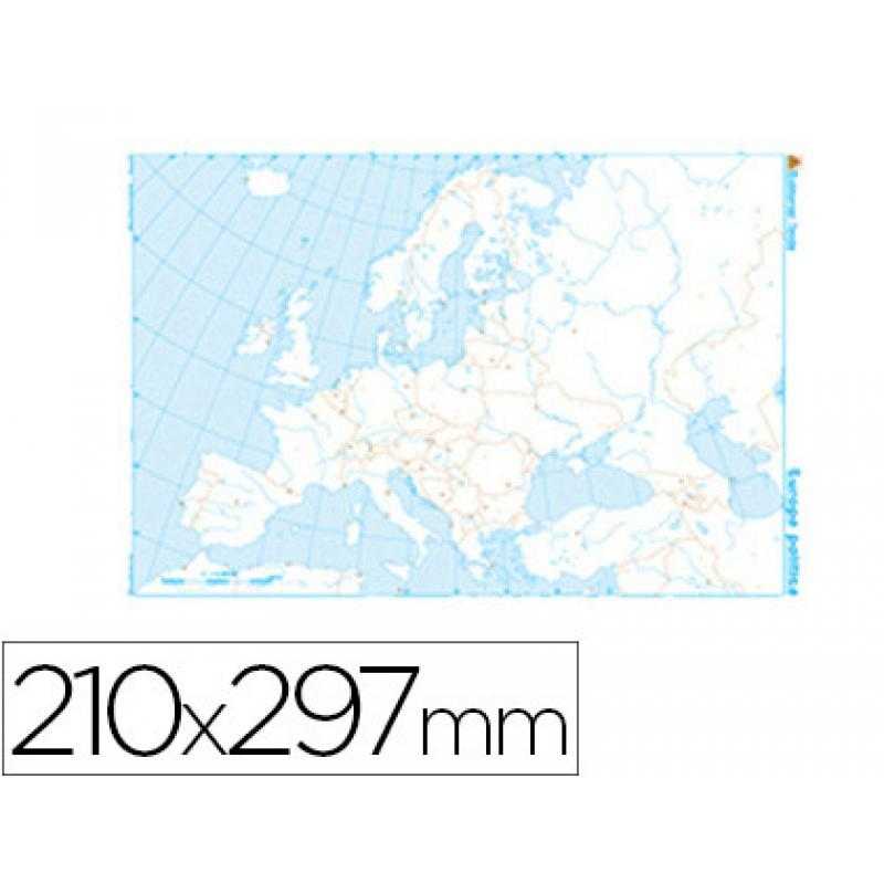 Mapa mudo b/n din a4 europa -politico