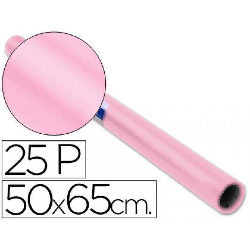 Papel charol rollo rosa palido -25 hojas de 50x65 cm