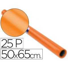 Papel charol rollo naranja -25 hojas de 50x65 cm