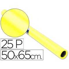 Papel charol rollo amarillo -25 hojas de 50x65 cm