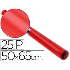 Papel charol rollo rojo -25 hojas de 50x65 cm