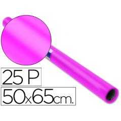 Papel charol rollo rosa fuerte -25 hojas de 50x65 cm