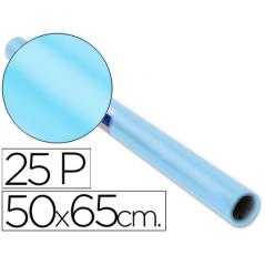Papel charol rollo celeste -25 hojas de 50x65 cm