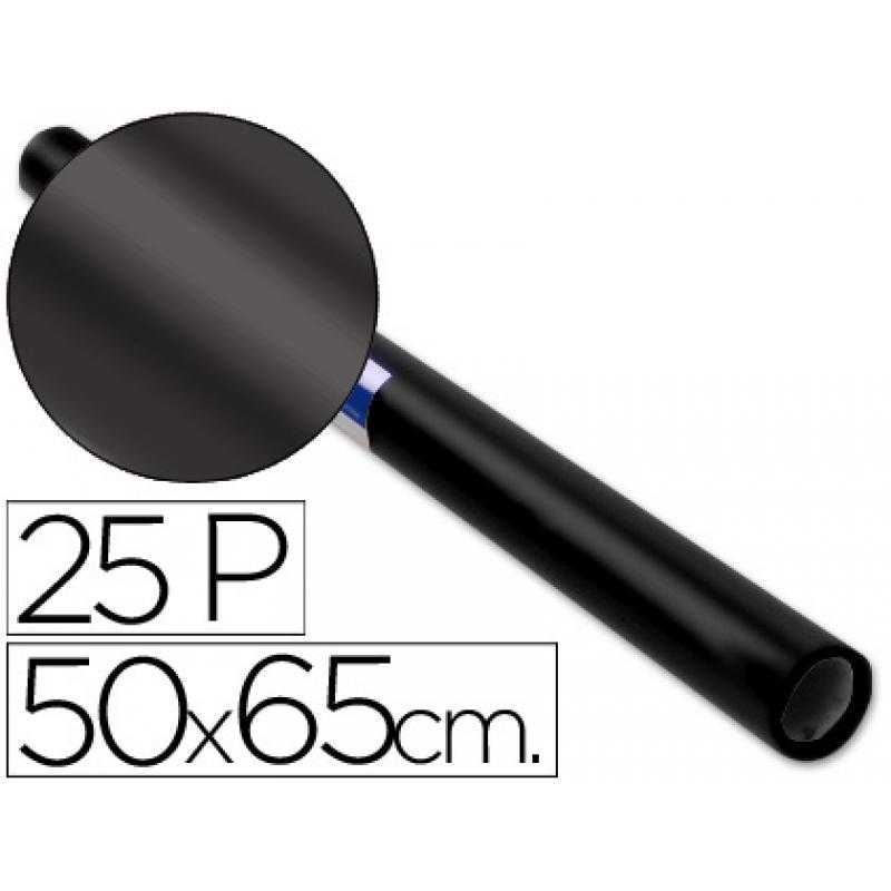Papel charol rollo negro -25 hojas de 50x65 cm