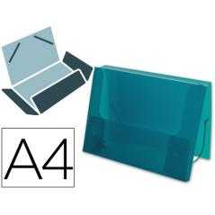 Carpeta liderpapel portadocumentos gomas 36933 polipropileno din a4 verde transparente -lomo 25 mm