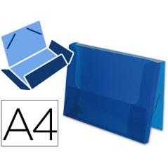 Carpeta liderpapel portadocumentos gomas 36932 polipropileno din a4 azul transparente -lomo 25 mm