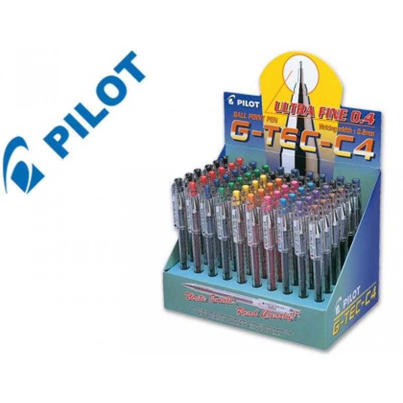 Bolígrafo pilot punta aguja g-tec-c4 -expositor de 60 unidades