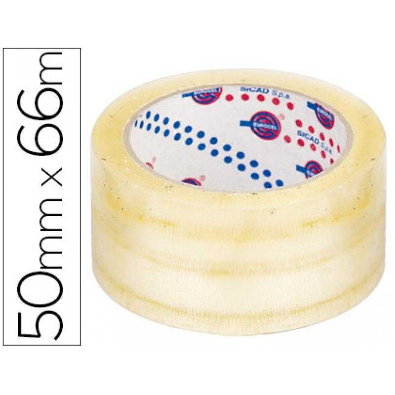 Cinta adhesiva eurocel polipropileno transparente 66 mt x 50 mm -para embalaje