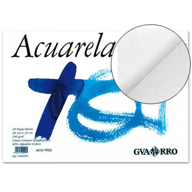 Bloc dibujo acuarela din a4 encolado 23x32.5 cm 20 h de 240 gramos