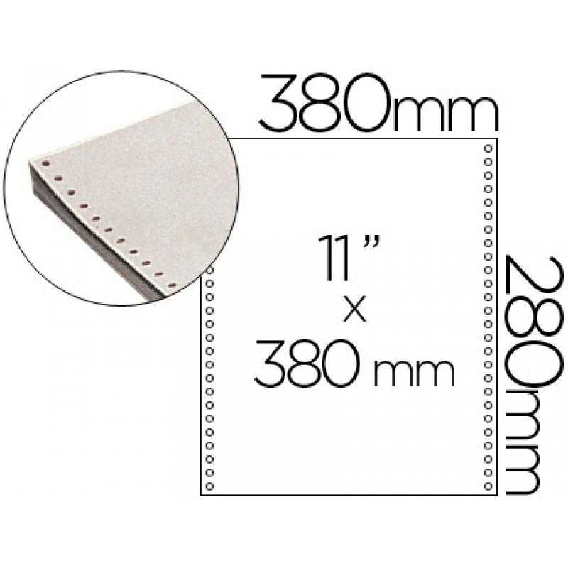 Papel continuo 380x11 blanco -caja de 2500 hojas