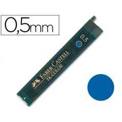 Minas faber de colores 9085 0,5 mm azul -estuche de 12 minas