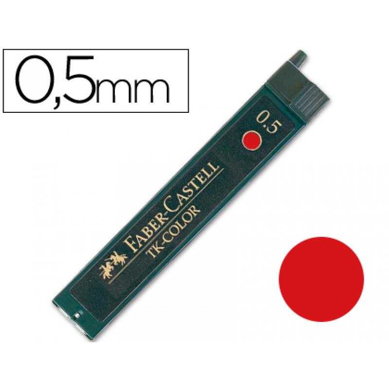 Minas faber de colores 9085 0,5 mm roja -estuche de 12 minas