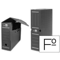 Caja archivo definitivo plástico liderpapel gris tamaño 36x26x10 cm