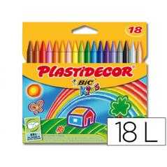 Lápices cera plastidecor caja de 18 colores