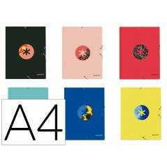 Carpeta liderpapel antartik gomas a4 3 solapas cartón forrado trending 2020 colores surtidos