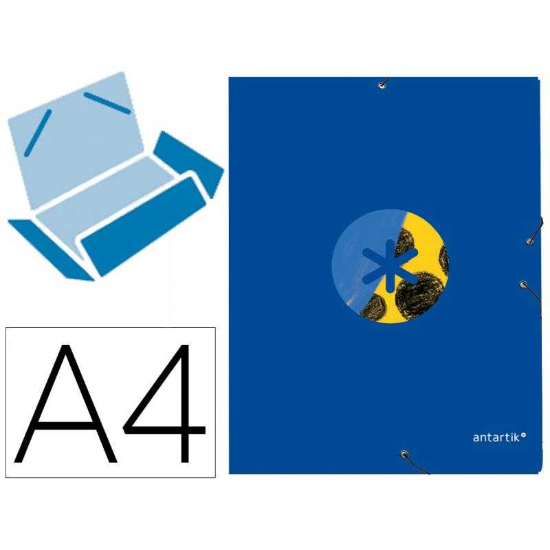 Carpeta liderpapel antartik gomas a4 3 solapas cartón forrado trending 2020 color azul