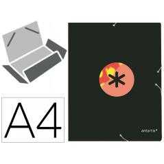 Carpeta liderpapel antartik gomas a4 3 solapas cartón forrado trending 2020 color negro
