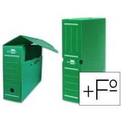 Caja archivo definitivo plástico liderpapel verde tamaño 387x275x105 mm
