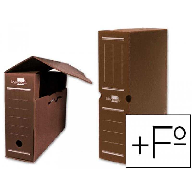 Caja archivo definitivo plástico liderpapel marron tamaño 387x275x105 mm