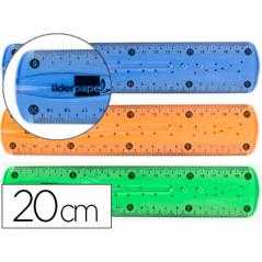 Regla liderpapel plástico flexible 20 cm colores surtidos