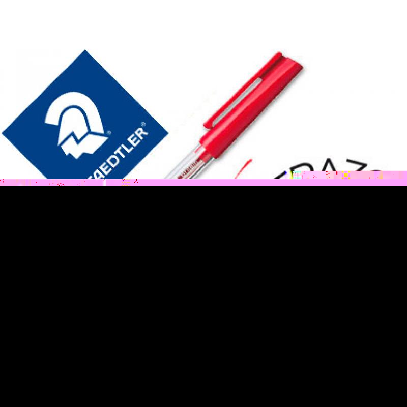 Bolígrafo staedtler stick rojo con capuchón