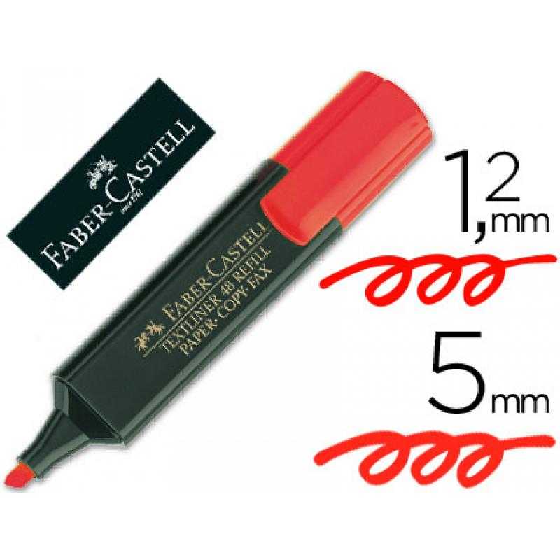 Rotulador faber fluorescente 48-21 rojo